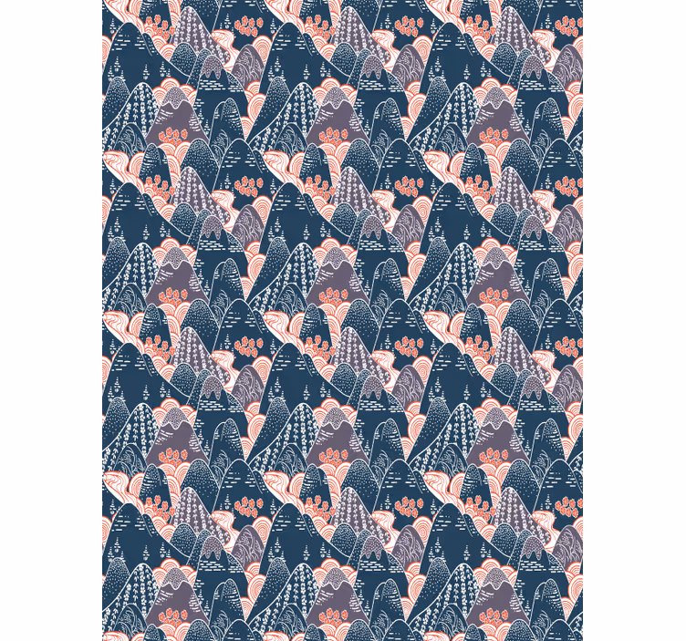 Bergen en rivieren raambekleding Scandinavisch - TenStickers
