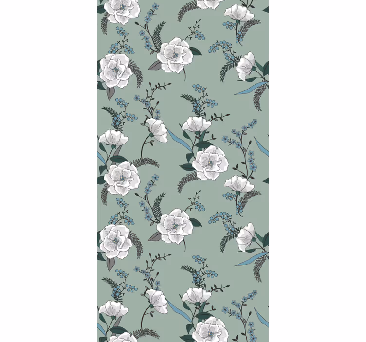 Magnolia bloemenpatroon rolgordijn bloemen en planten - TenStickers