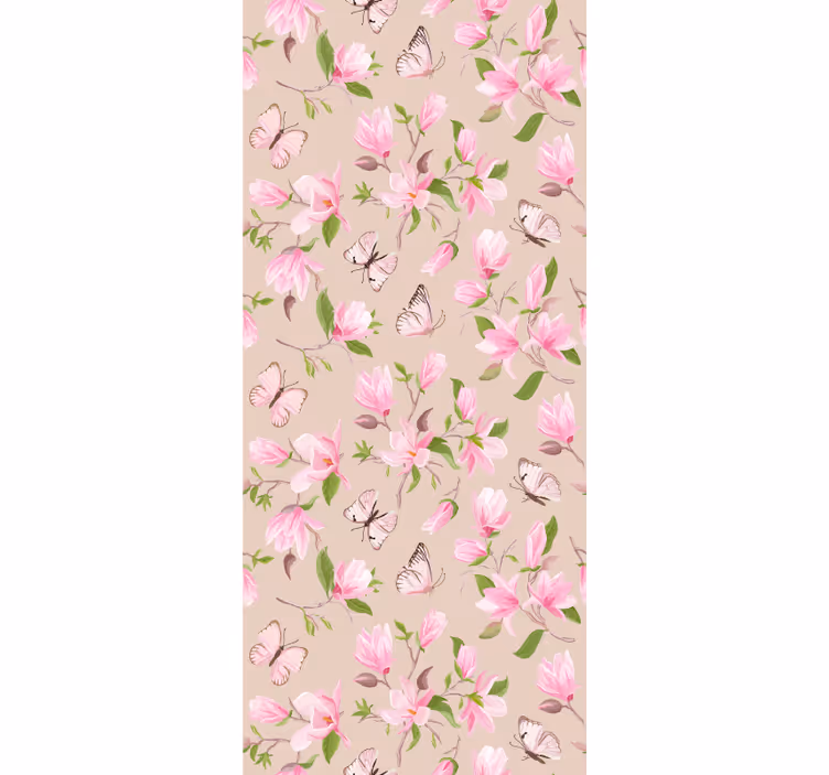 Delicate bloemenvlinders rolgordijn bloemen en planten - TenStickers
