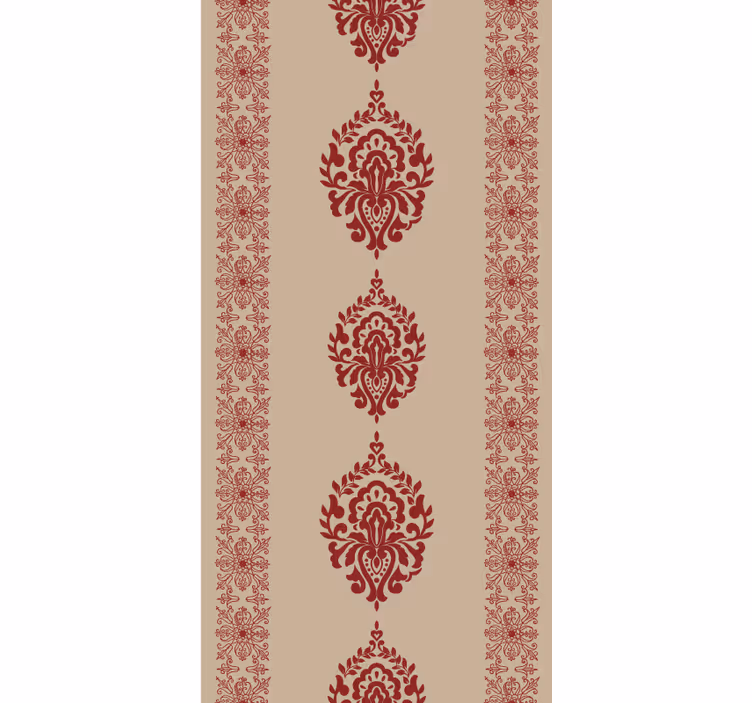 Rode bloemenmotieven elegant raambekleding - TenStickers