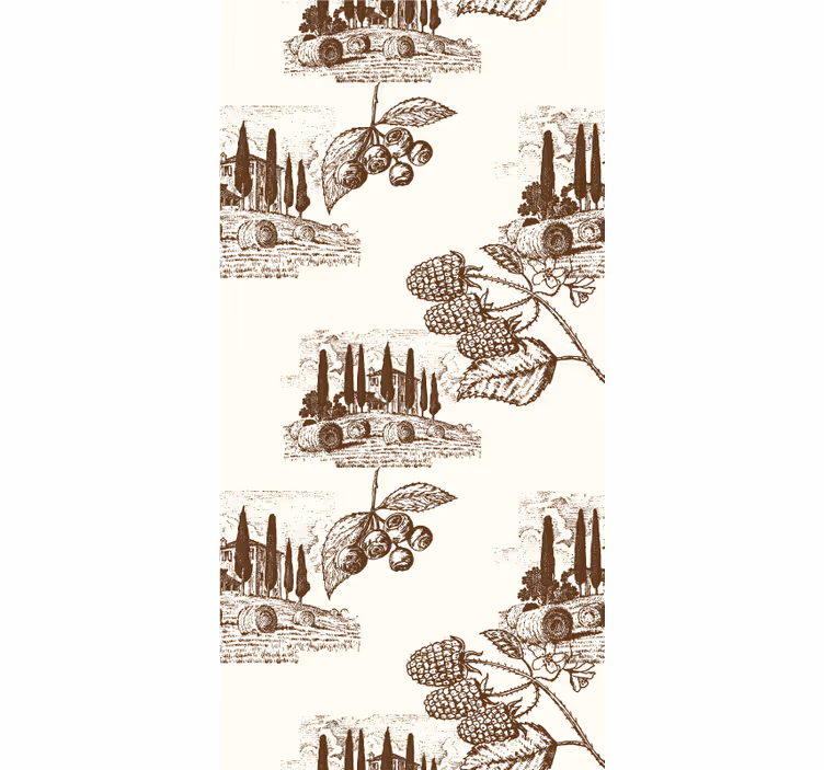 Elegant druivenrankpatroon rolgordijn meer vintage - TenStickers