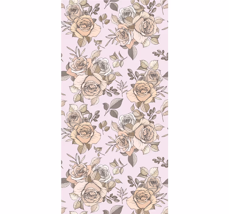 Sierlijk rozenmotief rolgordijn bloemen - TenStickers