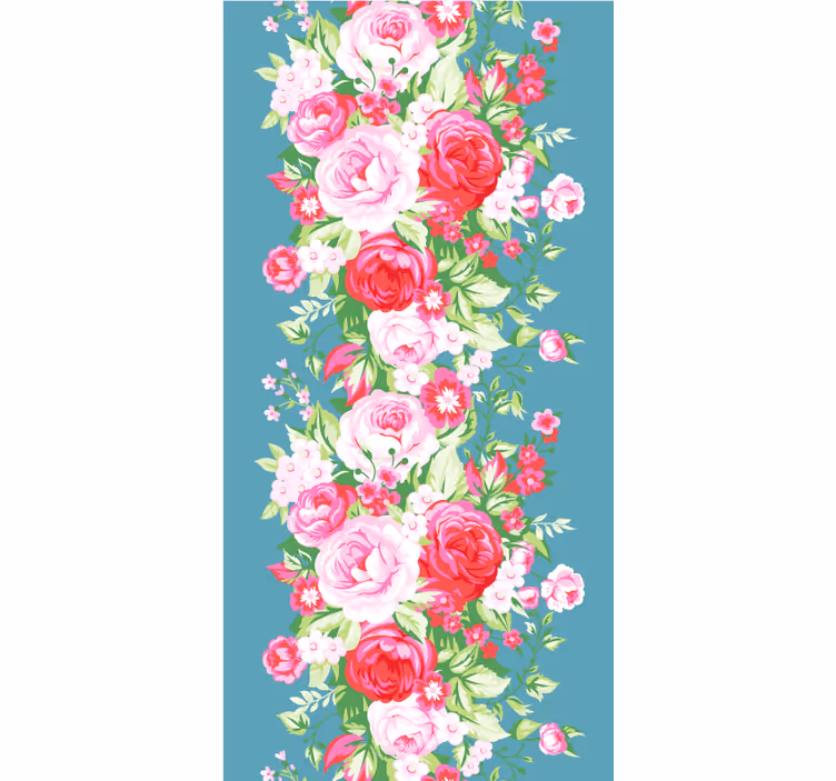 Rozen en bloesems rolgordijn bloemen - TenStickers