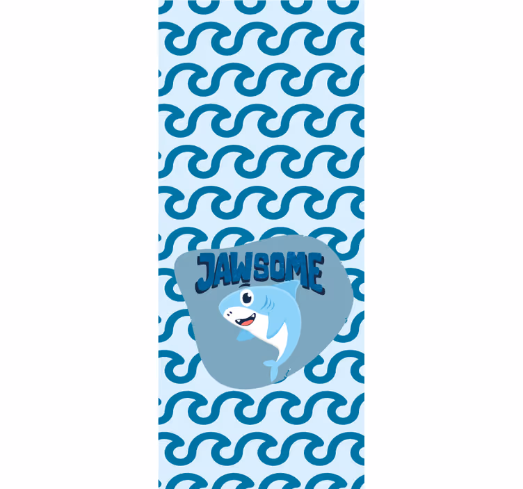 Babyhaai met naam rolgordijn kinderkamer - TenStickers