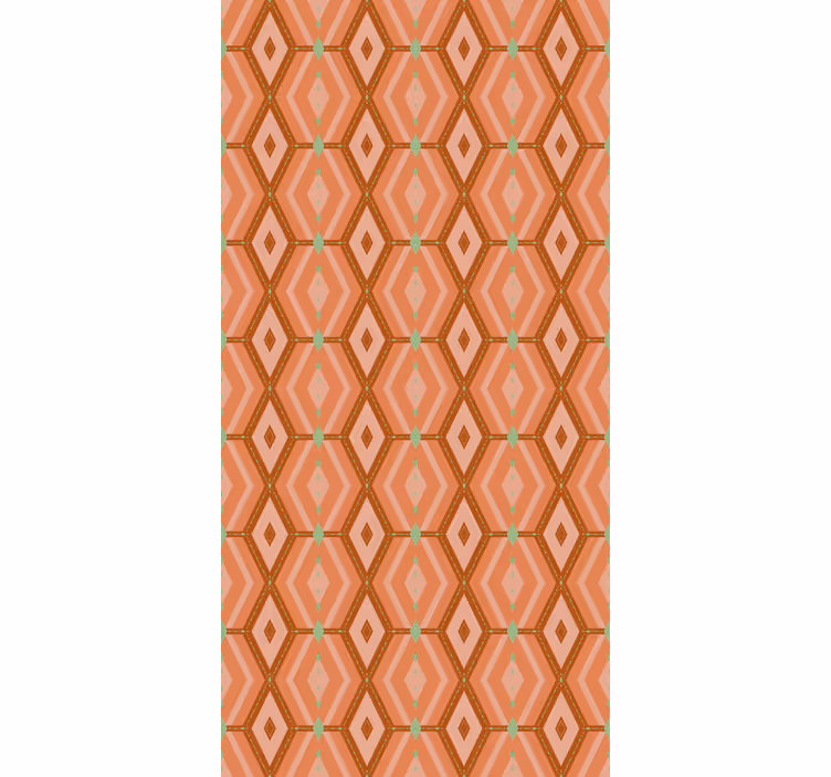 Klassiek rolgordijn eetkamer Jaren '30 herfsttint geometrisch - TenStickers