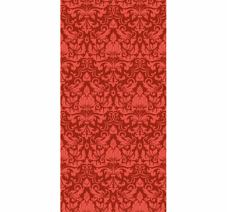 Rode botanische gratie elegant raambekleding - TenStickers