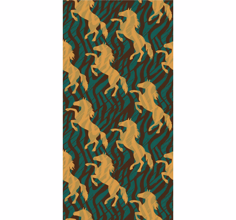 Galopperende gouden paarden rolgordijn dieren - TenStickers