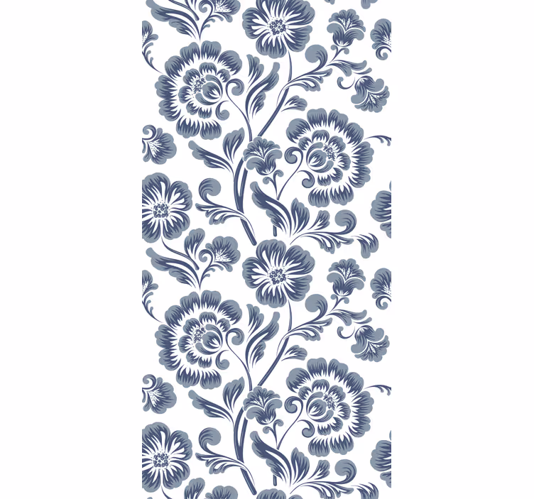 Elegante grijze patronen rolgordijn bloemen - TenStickers