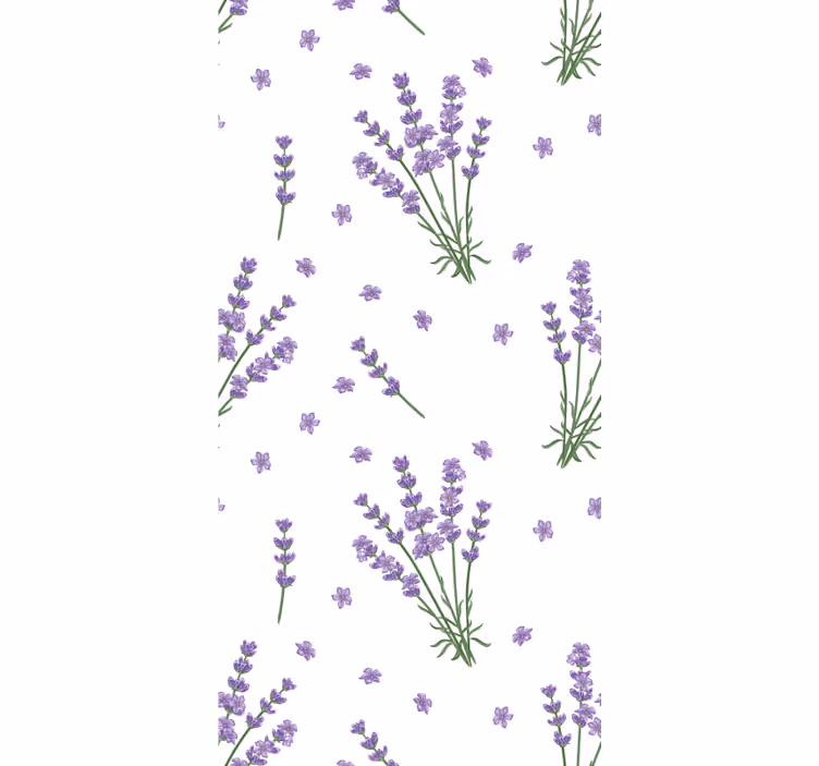 Rolgordijn bloemen en planten lavendelbloem patroon - TenStickers