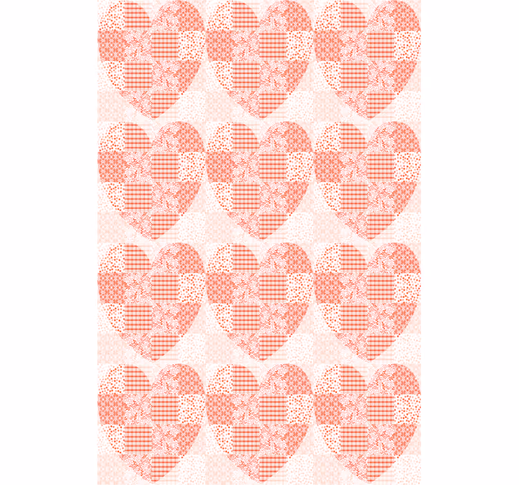 Patchwork hartpatroon romantisch rolgordijn - TenStickers