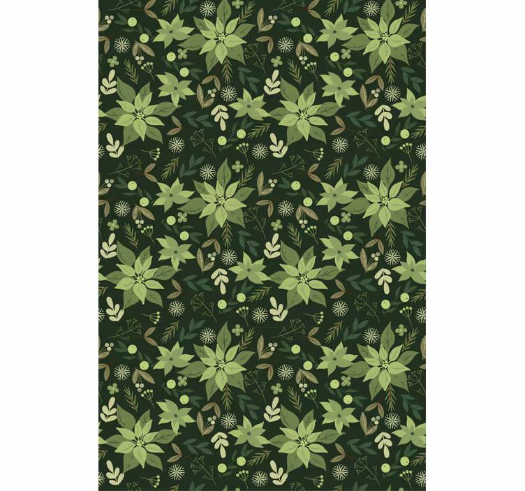 Weelderige groene flora rolgordijn bloemen en planten - TenStickers