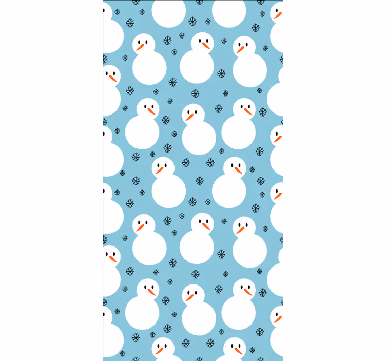 Sneeuwman blauw patroon raambekleding origineel - TenStickers