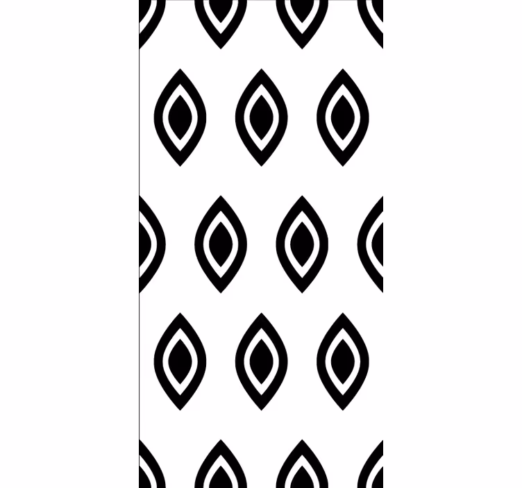Abstracte zwarte vormen moderne raambekleding - TenStickers