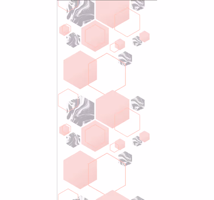 Roze hexagonmotief moderne raambekleding - TenStickers