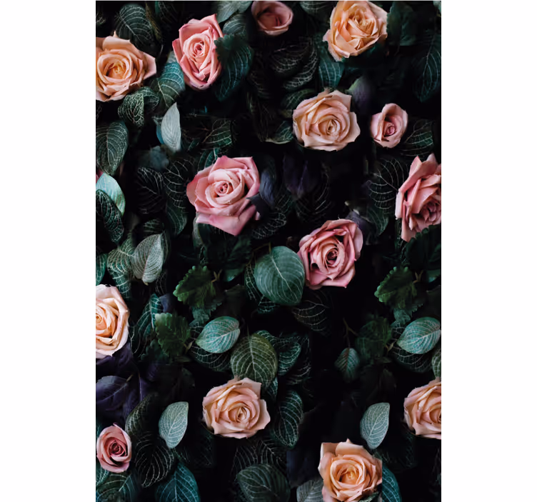 Realistisch rozenpatroon rolgordijn bloemen - TenStickers