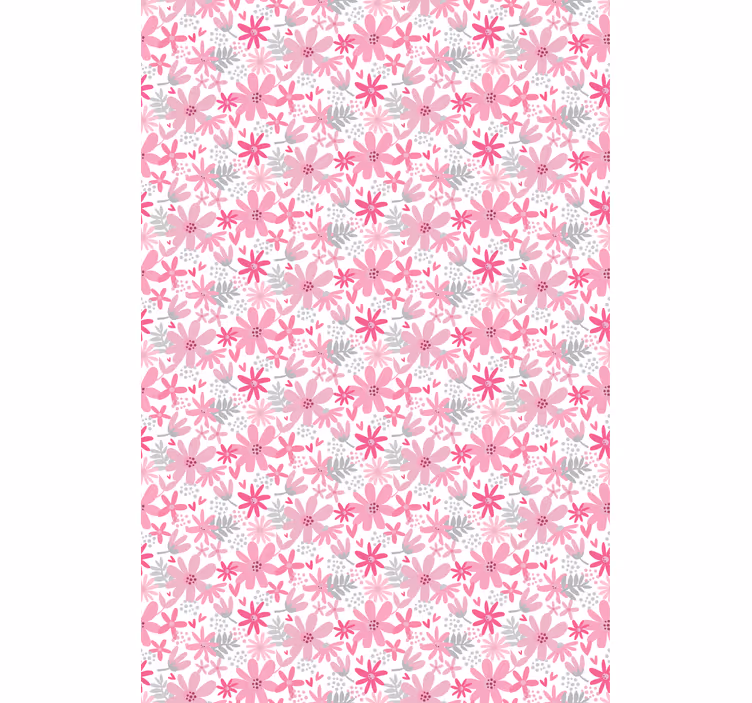 Rolgordijn keuken met roze bloemenpatroon - TenStickers