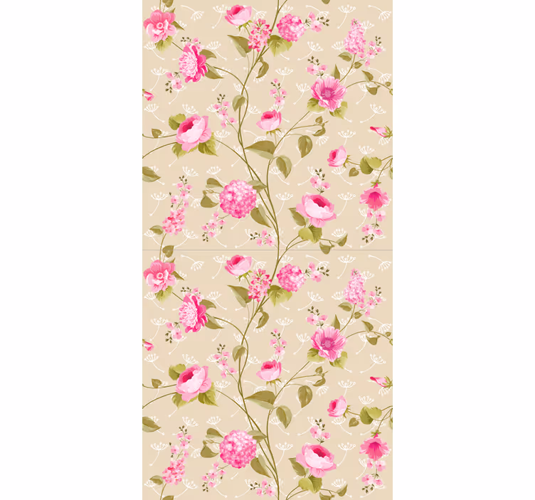Rolgordijn bloemen Vintage bloemenprint - TenStickers