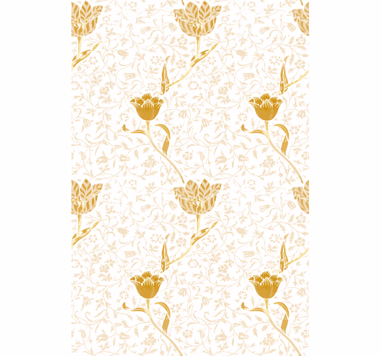 Gouden elegant patroon rolgordijn bloemen - TenStickers