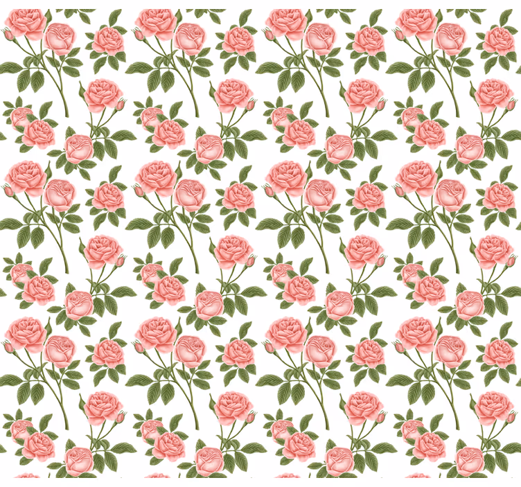 Mooi rozenpatroon rolgordijn bloemen en planten - TenStickers