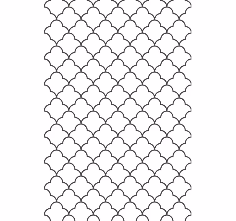Gestileerd gebogen patroon moderne raambekleding - TenStickers