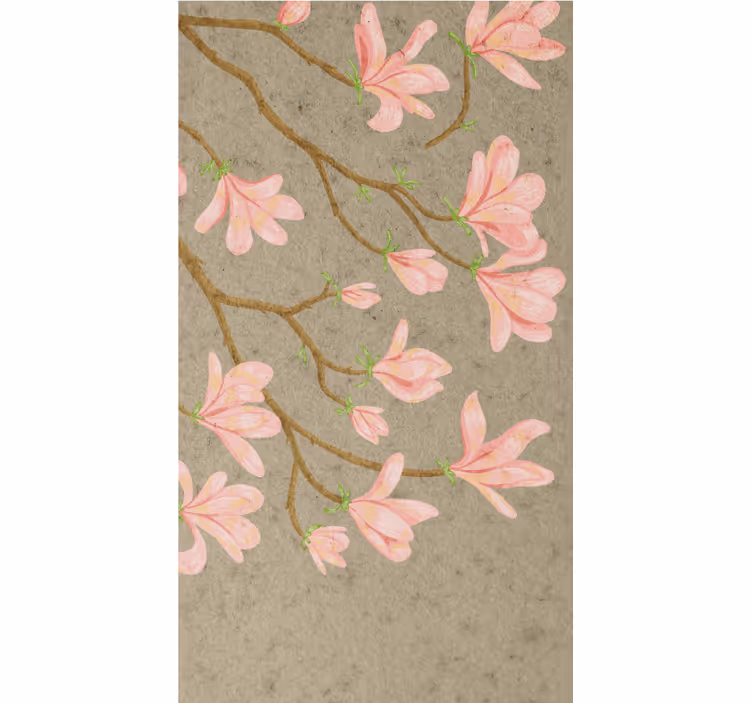 Zachtroze bloemen rolgordijn bloemen en planten - TenStickers