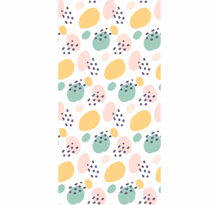 Pastel abstracte vormen rolgordijn tienerkamer - TenStickers