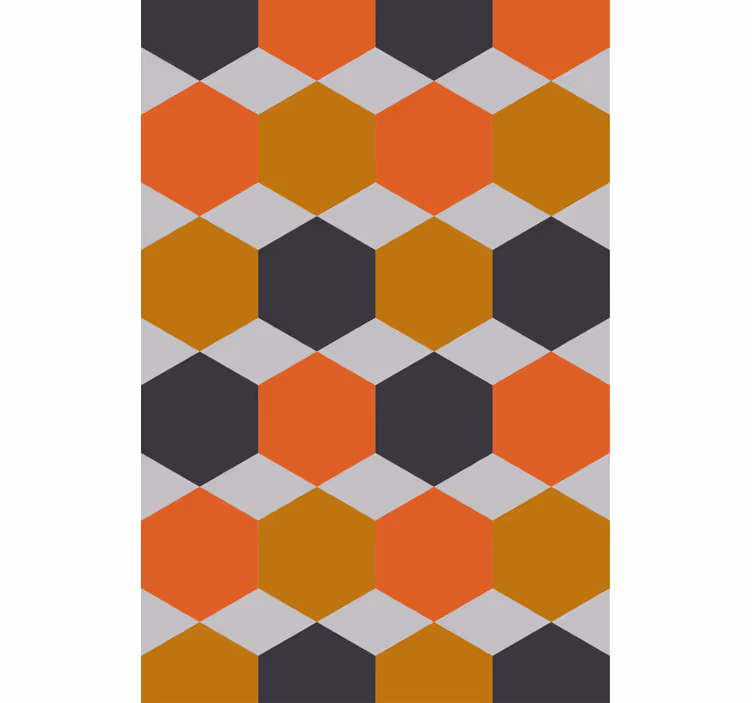 Hexagonaal patroonontwerp moderne raambekleding - TenStickers