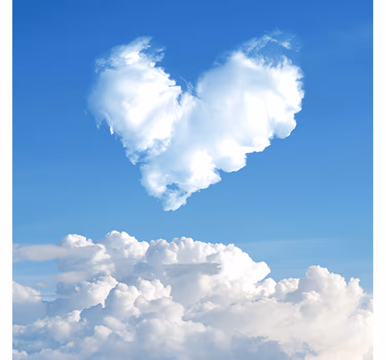 Hartvormige wolk romantisch rolgordijn - TenStickers