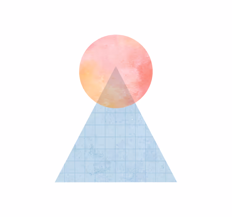 Geometrische zon berg moderne raambekleding - TenStickers