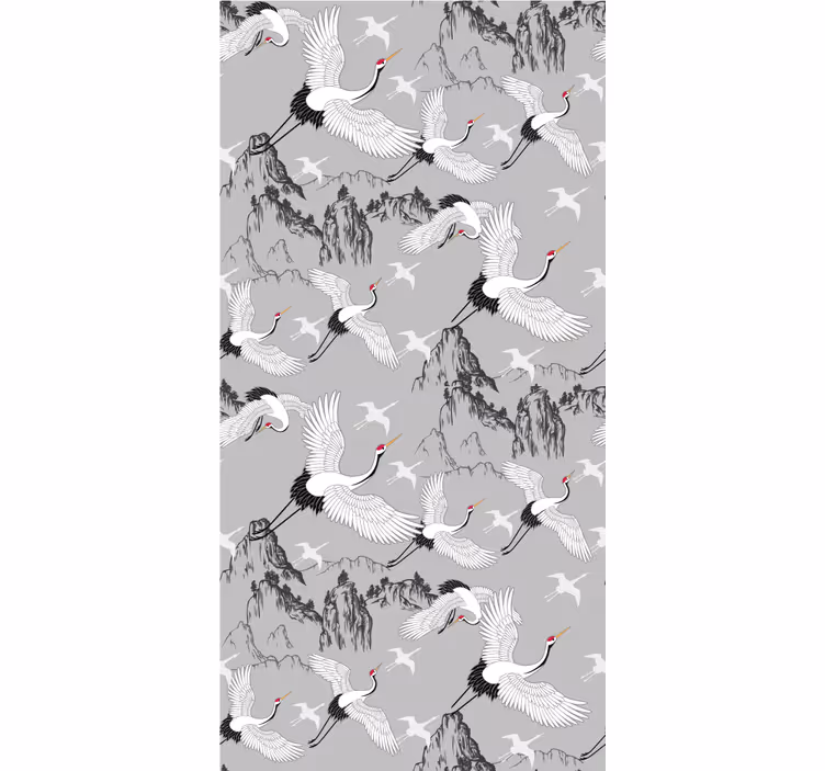 Elegante kranen en pieken rolgordijn meer dieren - TenStickers