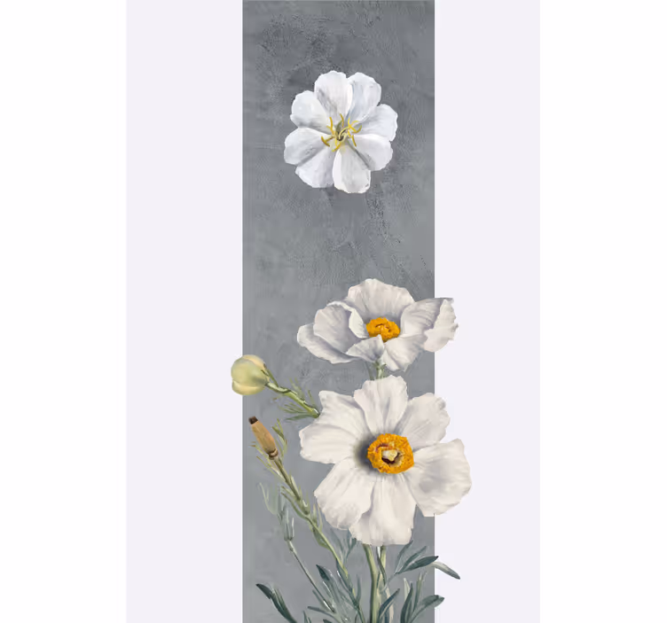 Wit bloemenboeket rolgordijn bloemen en planten - TenStickers
