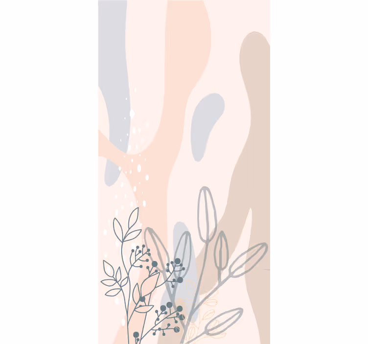 Elegant bloemensilhouet rolgordijn bloemen en planten - TenStickers