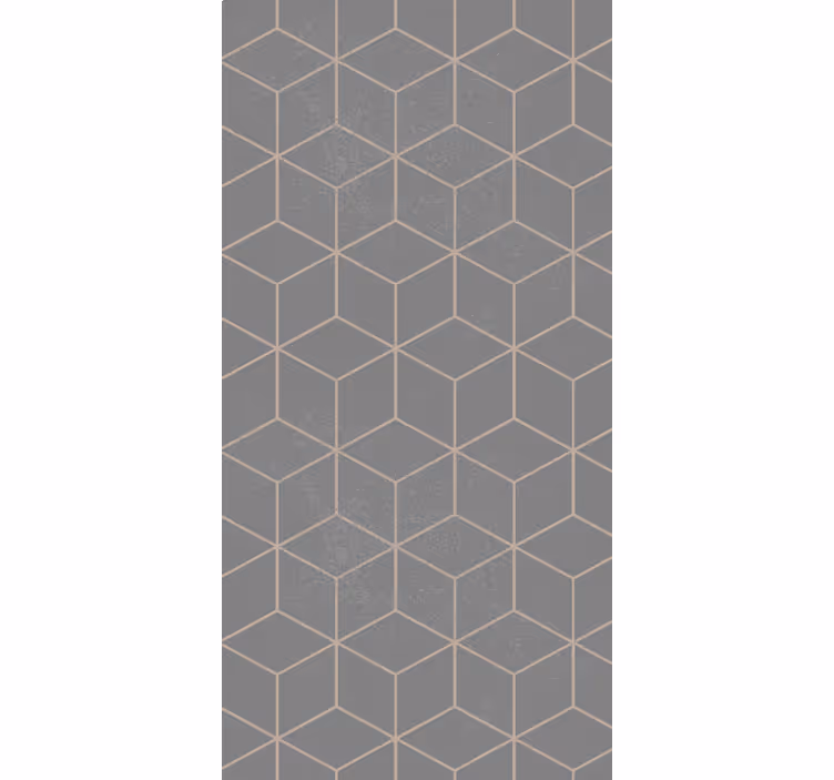 Geometrisch grijs motief moderne raambekleding - TenStickers