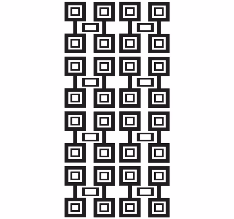 Geometrisch vierkant motief moderne raambekleding - TenStickers
