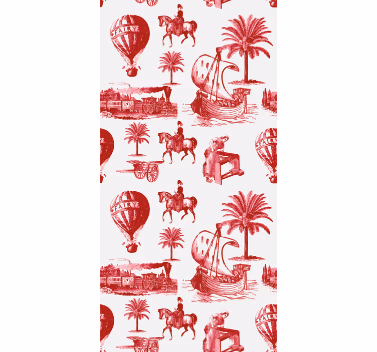 Rode rode palmtaferelen rolgordijn meer vintage - TenStickers