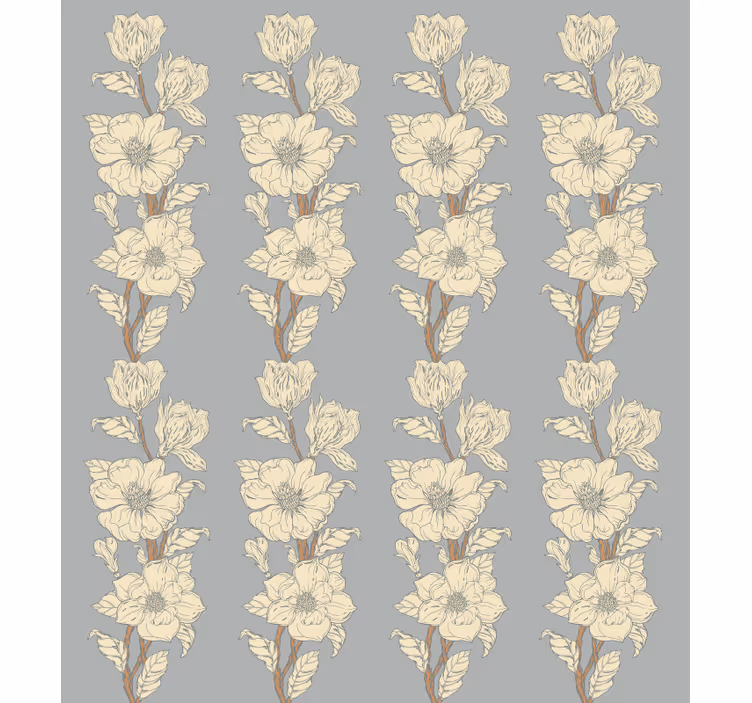 Verticaal elegant patroon rolgordijn bloemen - TenStickers