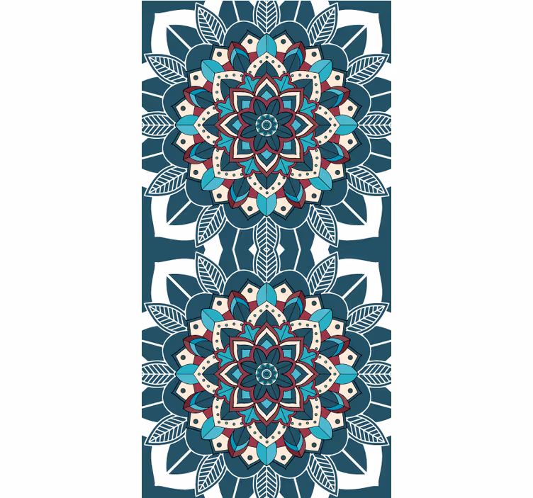 Elegante blauwe tegels rolgordijn textuur en patroon - TenStickers