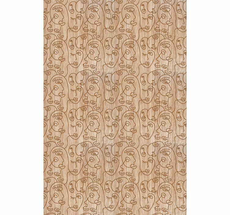 Abstracte gezichtspatronen moderne raambekleding - TenStickers
