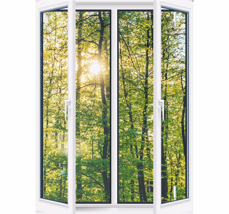 Zonnig groen rolgordijn bomen - TenStickers