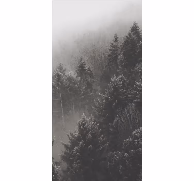 Grijs bos silhouet rolgordijn bomen - TenStickers