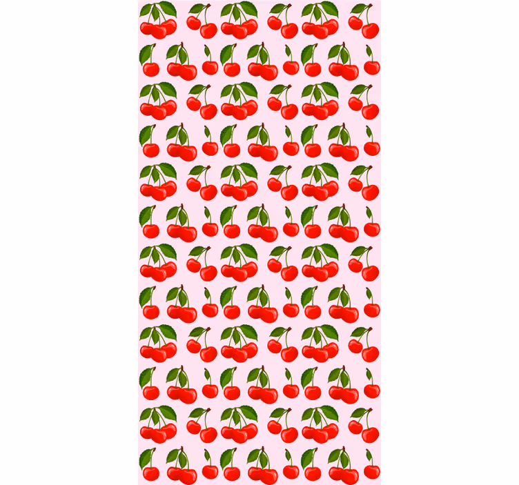 Rood kersenpatroon rolgordijn  keuken - TenStickers