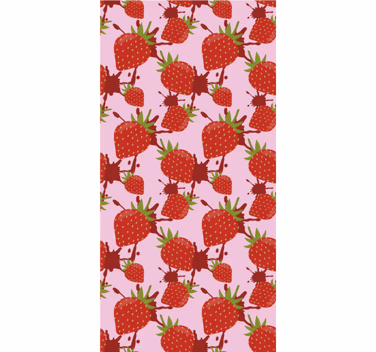 Aardbeien spatten patroon rolgordijn fruit en groente - TenStickers