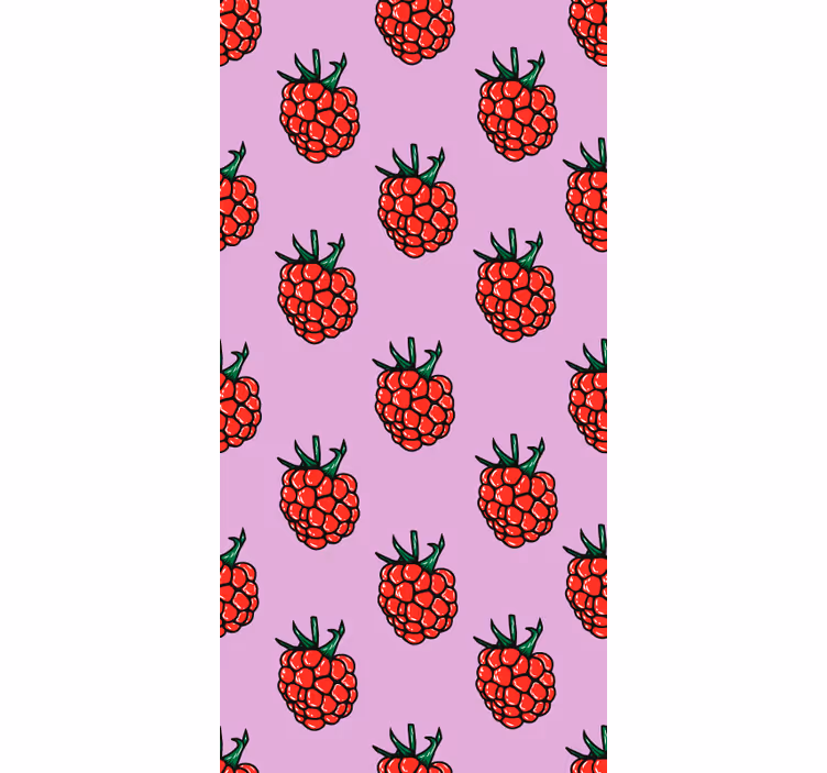 Frambozenpatroon rolgordijn fruit en groente - TenStickers