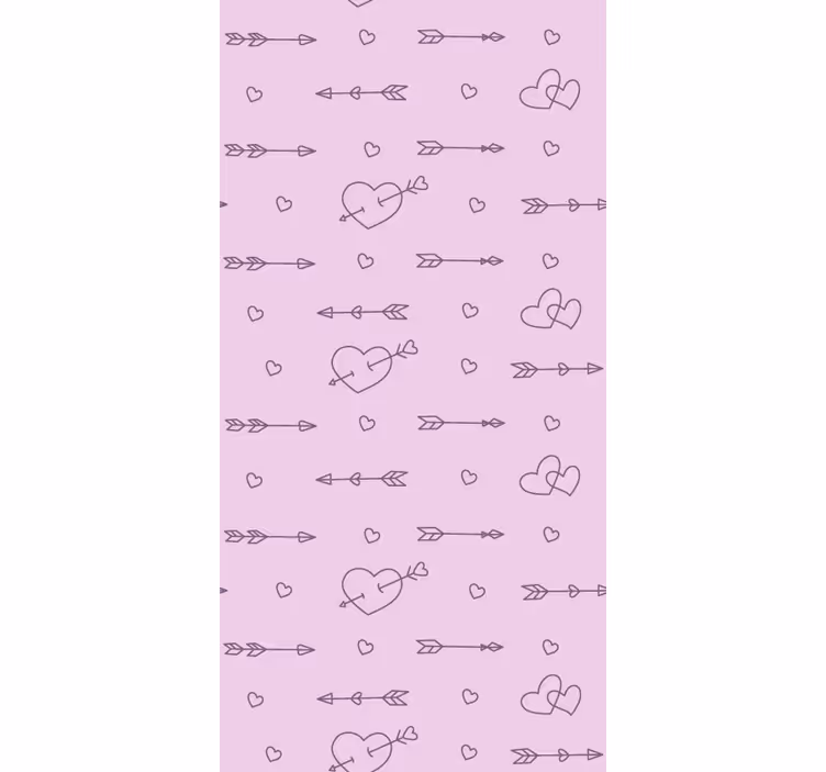 Harten en pijlen romantisch rolgordijn - TenStickers