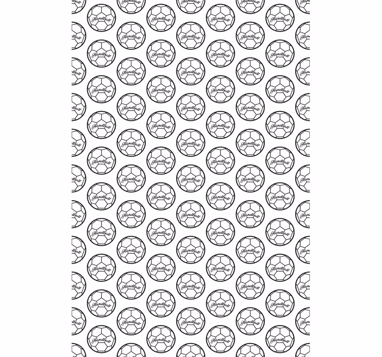 Handbal zwart-wit patroon raambekleding sport - TenStickers