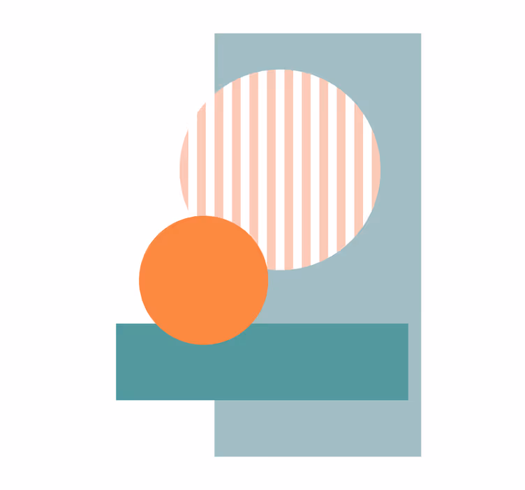 Blauwe abstracte cirkels rolgordijn woonkamer - TenStickers