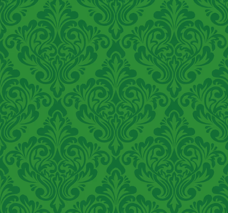 Damastbloemen Rolgordijn groen - TenStickers