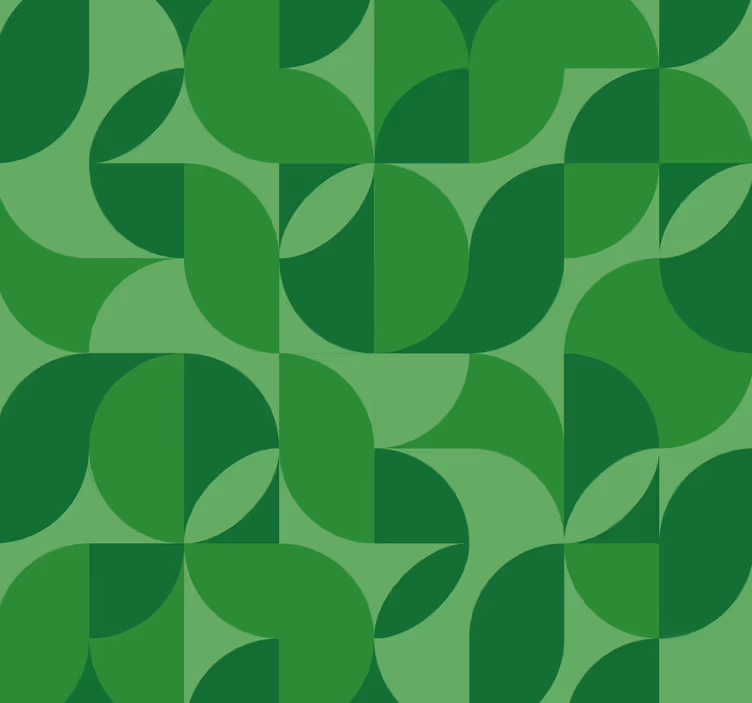 Retro geometrisch Rolgordijn groen - TenStickers