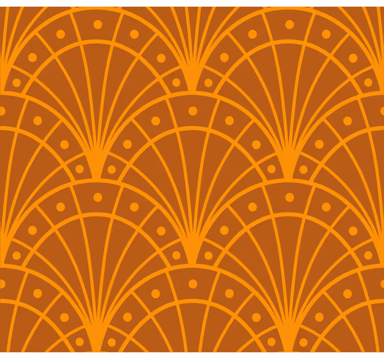 Oranje artdeco overlappende bogen rolgordijn  - TenStickers