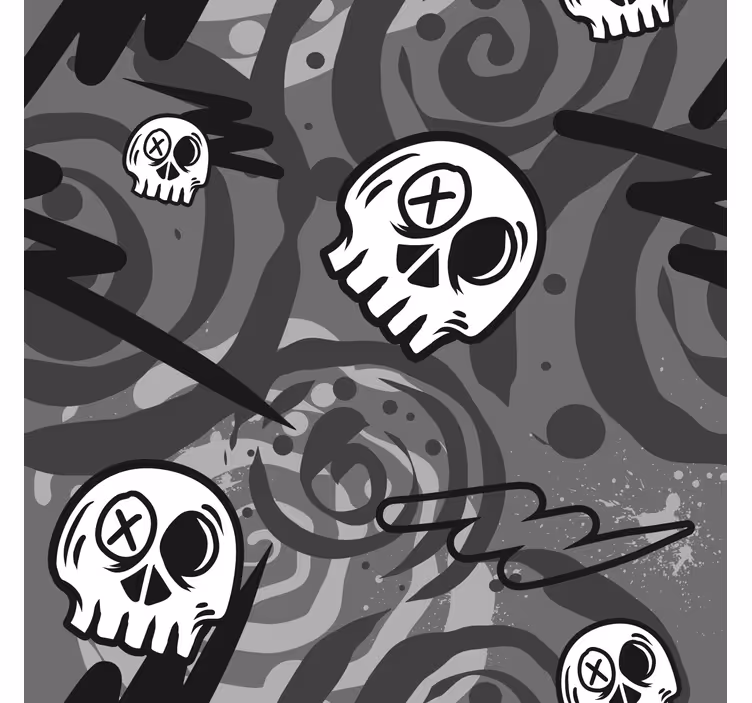 Graffiti met schedels Rolgordijn tienerkamer - TenStickers